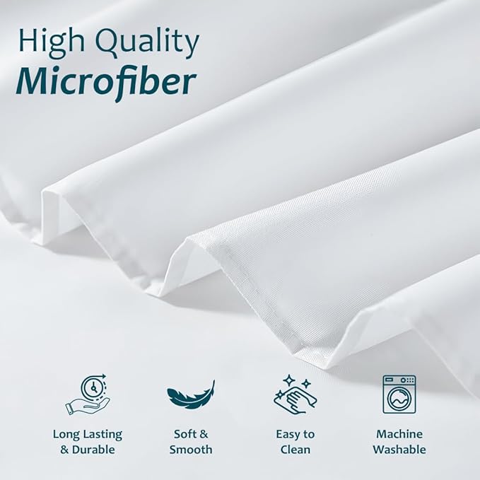 Shreem Linen Ruffled Bed Skirt with Split Corners, Gathered Style, 100% Microfiber, 30-Inch Drop, Dust Ruffle Bedskirt with Platform, Full, White
