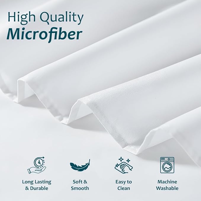 Shreem Linen Ruffled Bed Skirt with Split Corners, Gathered Style, 100% Microfiber, 21-Inch Drop, Dust Ruffle Bedskirt with Platform, Queen, White