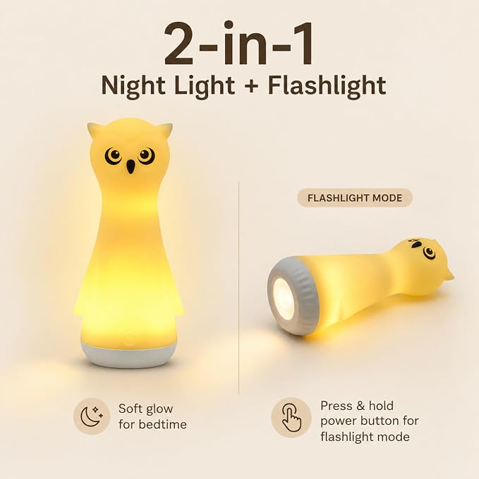 Toys for 3-10 Year Old Girls, Night Light With Flashlight for Kids-Rechargeable LED Dimmable Night Light for Toddler Bed Room Handheld Emergency Flashlight for Camping Gear Hallway Stairway Walking
