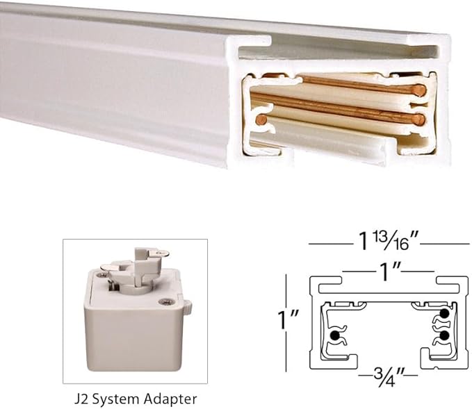 WAC Lighting J2-T4-WT 120VJ2 Track Two Circuit, White
