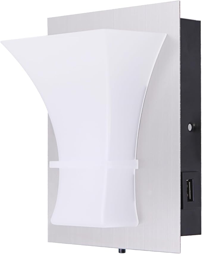 Facon LED 12V Wall Sconce with Fast USB Charger (5V/2.4A) – Modern RV Bedside Reading Light & Decorative Vanity Light for RV, Camper, Boat, Tiny Homes