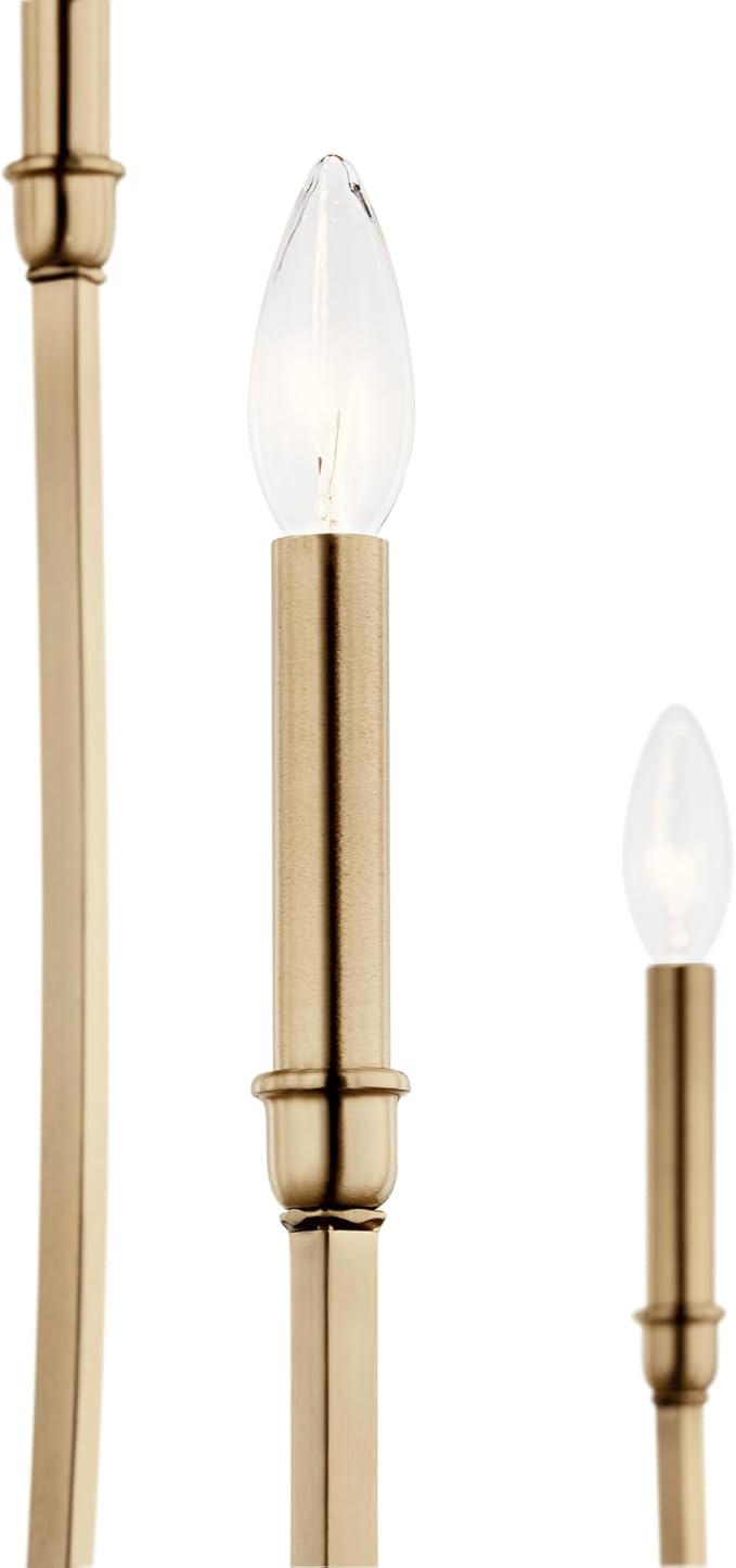 Kichler Malene 8-Light Foyer Chandelier, Updated Traditional Light in Champagne Bronze, Sloped Ceiling Compatible, for Foyer, Dining Room or Living Room (43.5" x 42.25"), 52699CPZ