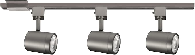 WAC Lighting Charge 8010 LED 27W 3 Light Track Kit with Floating Canopy Feed and 4Ft Track with End Caps 5-CCT Selectable Heads Fully Dimmable in Brushed Nickel