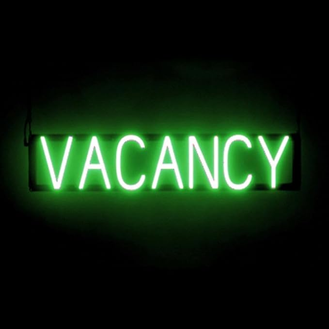 LED Neon VACANCY Sign for Business - Green, 30" x 6" | Ultra-Bright Click-Together Signage for Hotels & Motels, with Visibility from 500 ft - 8 Animations, 6 Brightness Options