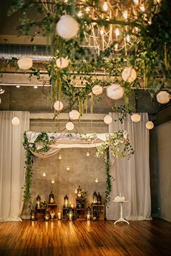 Supla 20 Pack Chinese White Paper Lantern Round 4” 6” 8” 10” 12” White Hanging Lanterns Wedding Party Decorations
