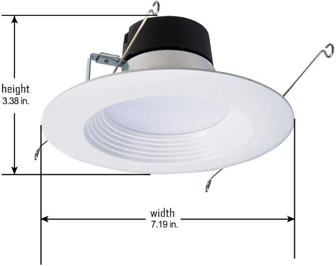 HALO LT 5 in / 6 in LED Recessed Lights Retrofit Can Light Fixtures 6 Pack 3000K Warm White 750 Lumens Wet Location Dimmable Ceiling Downlights with Baffle White Trim