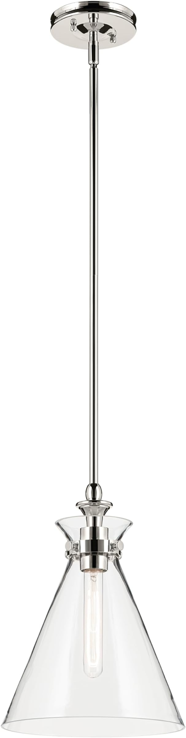 Kichler Larkin 3-Light Linear Pendant Light, Black | Linear pendant light for kitchen islands, dining rooms, and bedrooms (10.5" x 14.5"), 42566BK