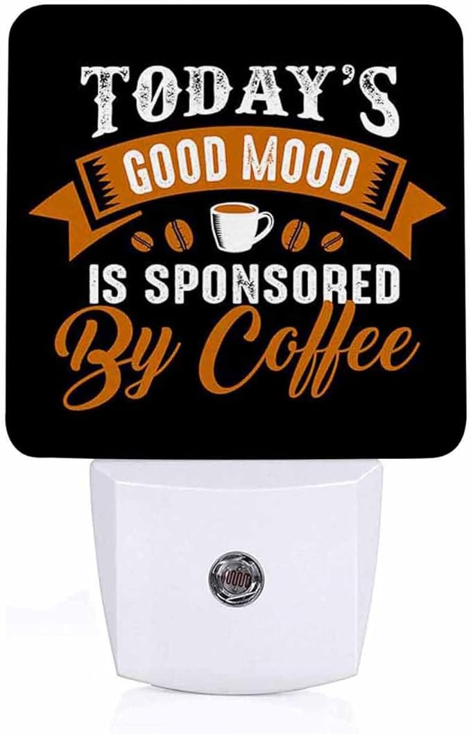 LED Night Light Lamp with Smart Sensor Dusk to Dawn Sensor,Funny Coffee Quote and Saying Night Light Daylight White,0.5W Plug-into Wall for Adults,Bedroom,Bathroom,Hallway,Kitchen