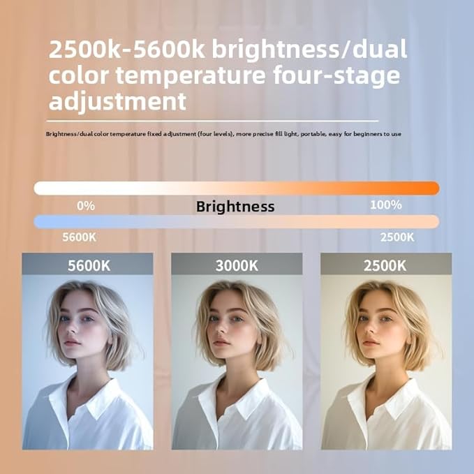 Portable LED Photography Light Adjustable Color Temperature & Brightness Handheld Fill Light Photography, Videography, and Live Streaming Lighting