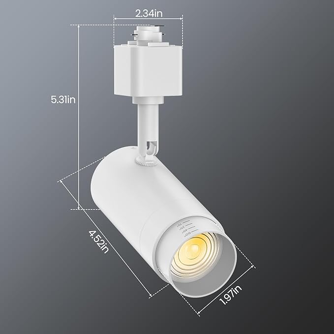 Zoomable LED Track Lighting Heads H Type Track Light Heads Dimmable 10W 5-color White Track Lights Bright Track Lighting Fixtures 2700K 3000K 4000K 5000K 6000K Adjustable 15°-60° CRI90+ 8 Pack