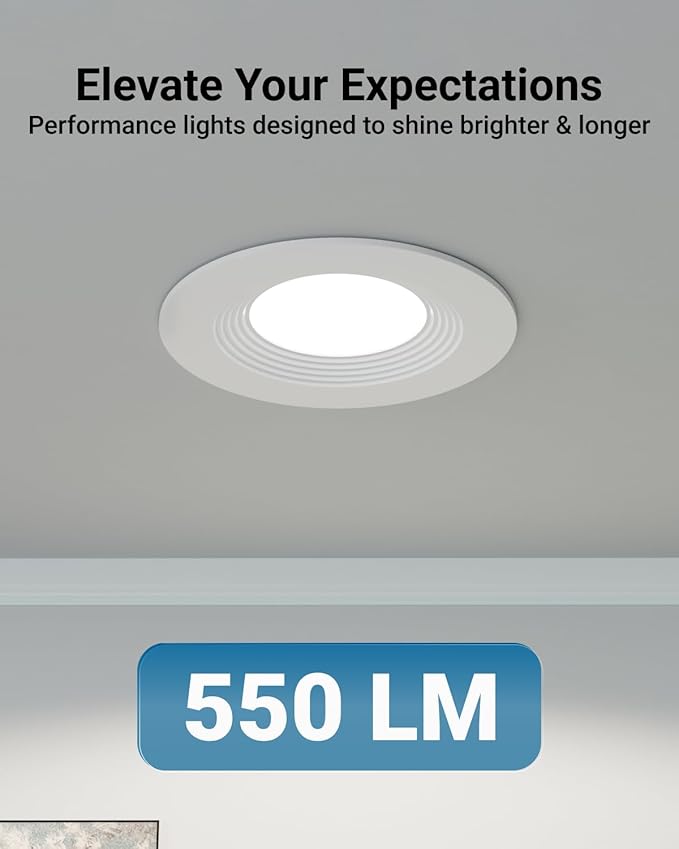 Sunco 12 Pack 3 Inch Recessed Lighting LED, Canless Ultra Thin Flush Mount Ceiling Fixture Light with Junction Box, 550 Lumens, Selectable CCT 2700K/3000K/4000K/5000K/6000K, Dimmable, 6W=50W UL/ETL