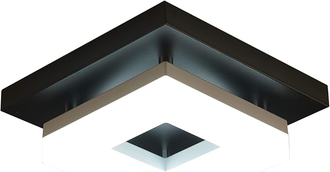 8in 12Watt Flush Mount led Ceiling Light fixtures.Modern Ceiling Lamps for Hallways,Balcony,Cloakroom, Small Closet,Washrooms,stairwell,Square,Black
