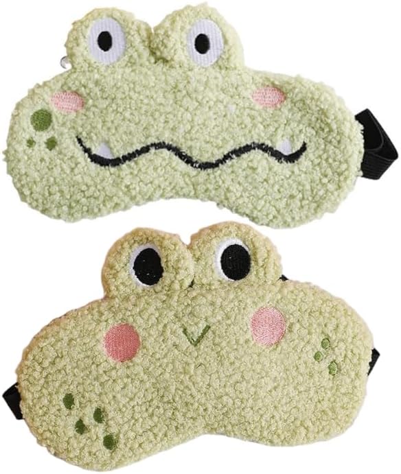 PERFECTSIGHT Cute Sleep Eye Masks (Green Crocodile+Frog)