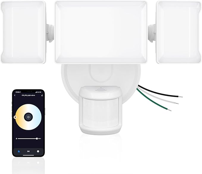 Olafus 65W Smart LED Flood Light Outdoor with Motion Sensor, 6500LM, 2700K-6500K WiFi Security Light Work with Alexa/Google, Motion Detector Lights with APP Control, IP65 Floodlight Outside (White)