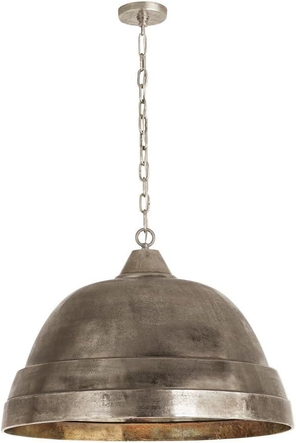 Capital Lighting 335313XB Sedona Handcrafted Sand-Cast Aluminum Industrial Metal Dome Pendant, 1-Light 100 Watts, 20" H x 28" W, Oxidized Brass