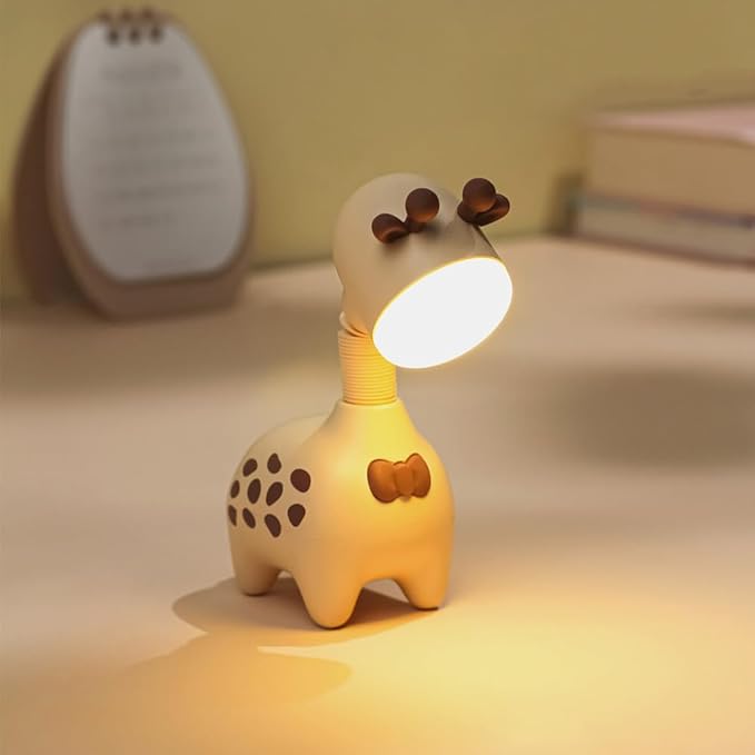 Fantasee Giraffe Night Light USB Rechargeable Nursery Bedside Sleeping lamp for Child Kids Students Birthday Party Gift Home Decor (Beige)