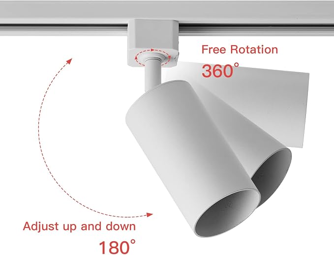 VANoopee GU10 Track Lighting Heads H Type White LED Track Light Heads Compatible with Halo Style System, MR16 GU10 Base Adapter Ceiling Spot Light Fixture Direction Adjustable, Pack of 4, No Bulbs