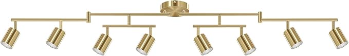 8 Light Track Lighting Fixtures Ceiling, Gold Kichen Track Lighting Fixtures, Rotatable Light Heads, Adjustable Modern LED Track Lights for Kitchen/Hallway, No GU10 Bulb