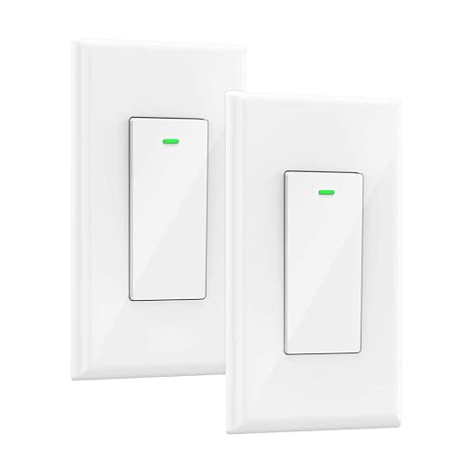 Smart Switch, Works with Alexa and Google Home, Voice control, No hub Required, Timing Synchronization, Suit for 1/2/3/4 Group Type Switch Box Micmi, Neutral wire required, Smart light switch 2pack