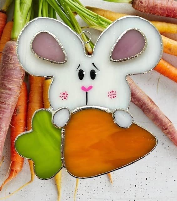 Glass Cover: Bunny and Carrot/Easter