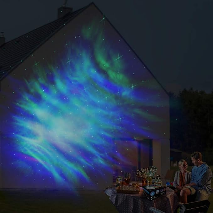 LedMAll Star Aurora Green and RGB LED Night Lights Decorative Projector with Bluetooth Speaker and Remote Control - Dark Gray