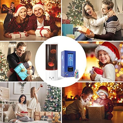 FBSPORT Jellyfish Lamp, Jellyfish Night Aquarium Tank Night Light 17 Color Changing with Remote Control for Kids Adults Home Office Decor Table Lamp Gifts for Christmas(White)