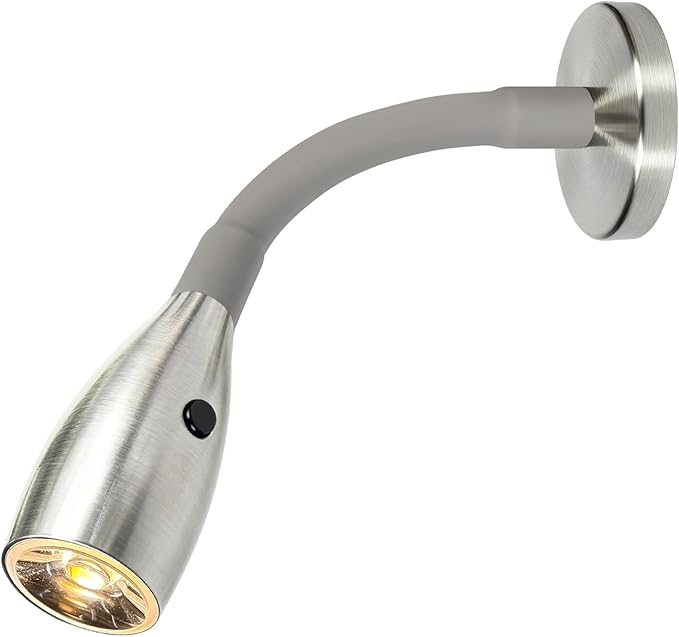 THALASSA RV 12V Flexible Gooseneck Reading Light with On-Off Switch Map Red Night Light Mode Install Wall Sconce for 10V-30V System on Caravan Motorhome Trailer Camper Van