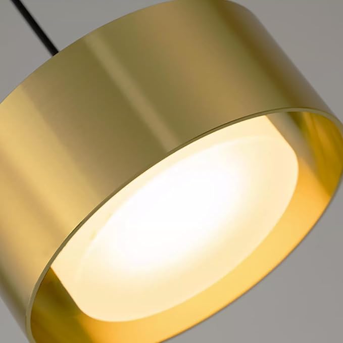 LED Mini Gold Pendant Light Adjustable for Kitchen Island Over Sink | Industrial Gold Mini Pendant Light with Built-in LED, Adjustable Cord 78.74" for Kitchen Island Dining Room Bedroom Bathroom