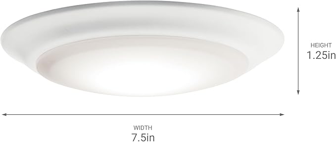 Kichler Horizon 7.4” LED Downlight/Ceiling Light 3000K in White, LED Ceiling Light Fixture for Modern Interiors, 43848WHLED30T