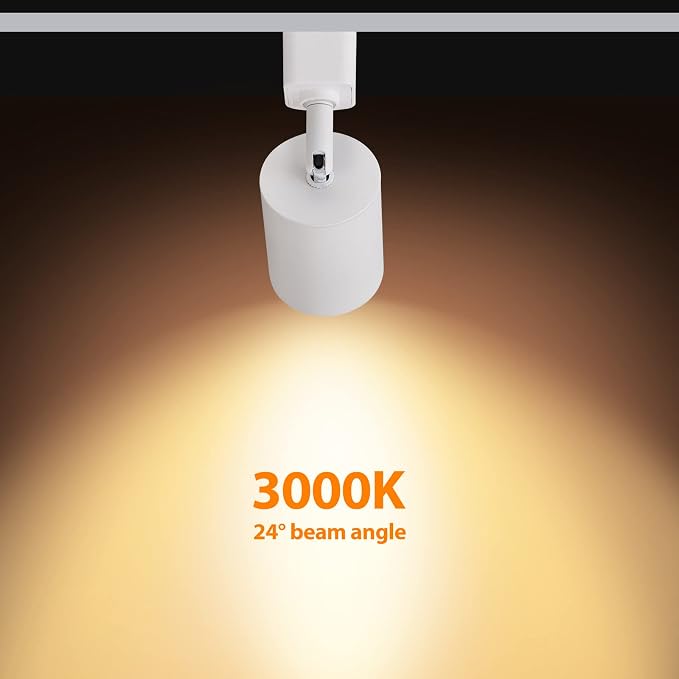 VANoopee 10W Dimmable LED Track Lighting Heads H Type, White, Pack of 6 | Track Light Replacement Fixtures, Bright 3000K Warm White, Ceiling Spotlight for Accent Task Art, Flicker Free CRI90+ 800lm