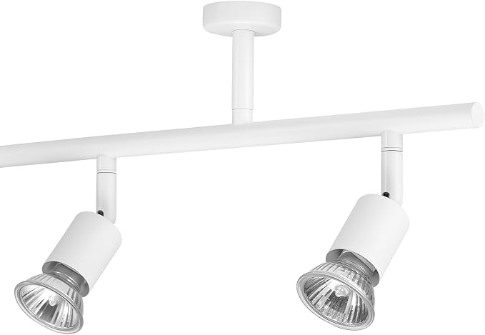 Globe Electric Plug-in Track Lighting, 3-Light Adjustable Track Bar, Matte White 22-Inch Fixture with 15-Foot Cord, Modern Ceiling Light for Apartments & Rentals