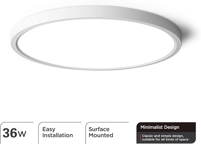 TALOYA Flush Mount Ceiling Light,15.8 Inch,36W,5000K Daylight 4-Pack White | 100–240 VAC Input LED Ceiling Light for Bedroom, Living Room, Porch,Bathroom,Kitchen, Laundry,Hallway and Closet