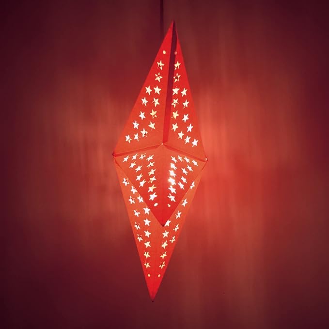 Solid Pink Paper Star Lantern with 12 Foot Power Cord Included