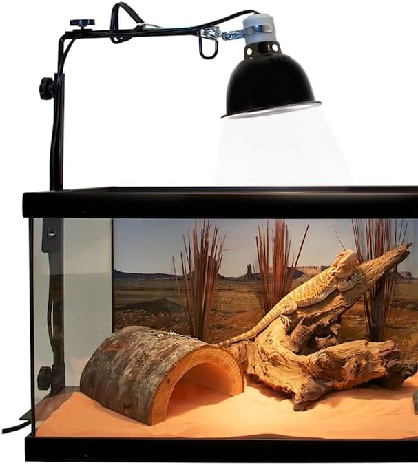 Zoo Med Deluxe Porcelain Clamp Lamp with 5.5-Inch Dome, Black