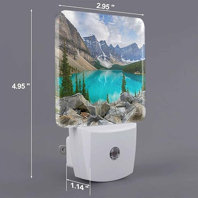Mountains Forests and Lakes Night Light Autumn Mountain Scenery Plug into Wall with Dusk to Dawn Light Sensors 0.5W Warm Nightlights for Bedroom Bathroom Hallway