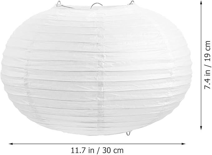 DOITOOL Round White Paper Lanterns 12 inch, Decorative Chinese/Japanese Hanging Round Paper Lanterns Lamp Japanese Lampshade for Wedding, Anniversary, Bridal, Birthday, Home Decor, Party Decoration