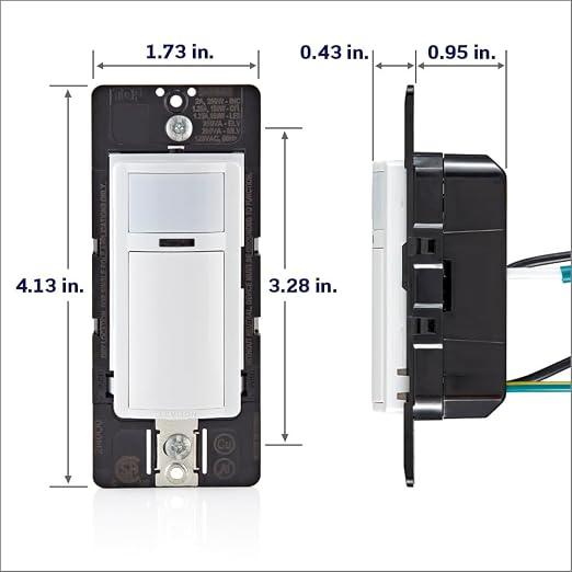 Leviton Motion Sensor Light Switch, Motion Activated, Auto-On/Auto-Off or Manual-On, 2A, No Neutral Wire Required, Single Pole, DOS02-LW, White