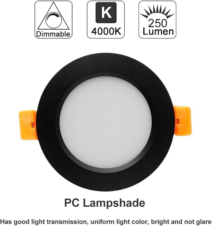 2 Inch LED Recessed Lighting, Dimmable Downlight 3W(35W Halogen Equivalent), CRI80, 4000K Natural White Ceiling Light with LED Driver (16 Pack)