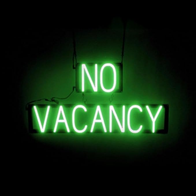 LED Neon NO VACANCY Sign for Business - Green, 30" x 15" | Ultra-Bright Click-Together Signage for Hotels & Motels, with Visibility from 500 ft - 8 Animations, 6 Brightness Options
