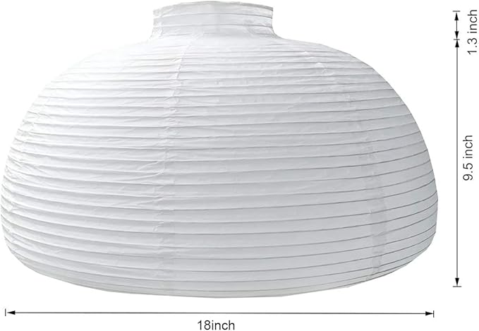18” White Round Paper Lantern, Rice Paper Lamp Shade, Hanging Paper Lamp Paper Lantern Lamps (White-18inch-2PCS)