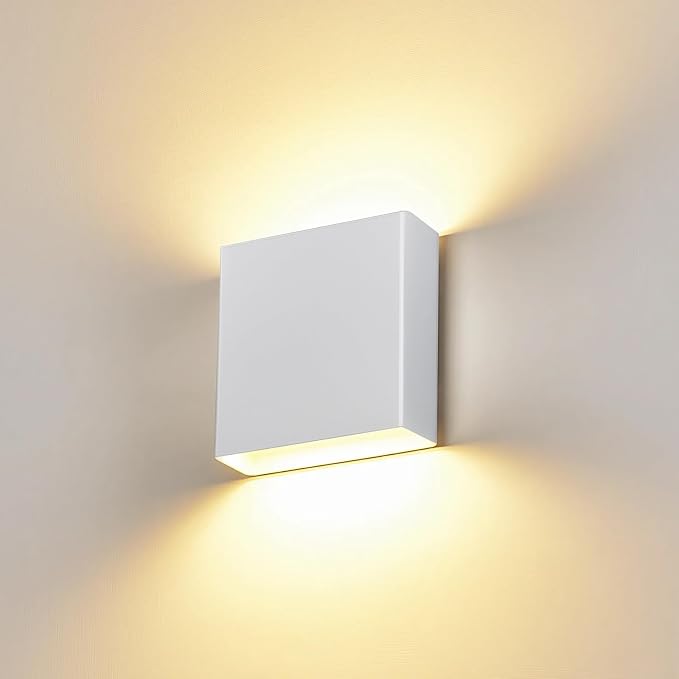 Bright Silver Up and Down Wall Sconce, 18W Dimmable 5%-100%, 5CCT 2700K-5000K Modern Wall Light, CRI90+, 120V-277V ETL FCC Certified, Indoor Outdoor Porch Living Room Wall Lamp