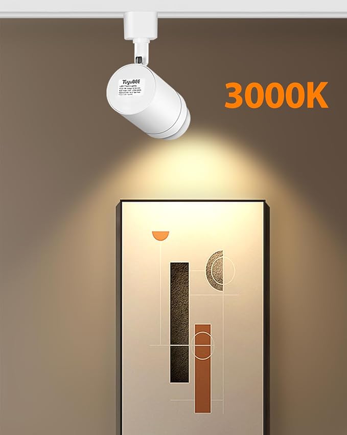 Zoomable 8 Lights LED Track Lighting Kit with 6.6FT H Type Track Lighting Rails, Dimmable White Track Lighting Fixtures Ceiling Modern Kitchen Spot Track Light Heads, 3000K CRI90+ 12W 1000lm