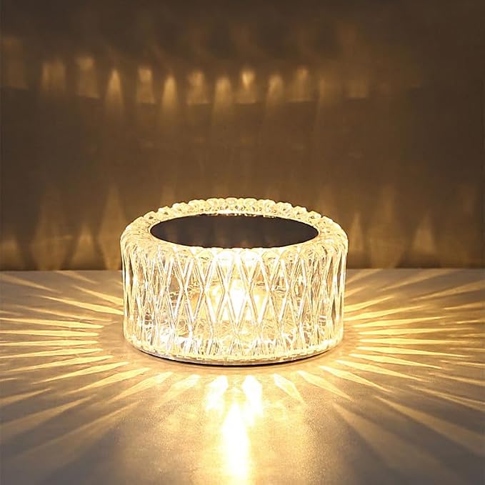 Portable Crystal LED Table Lamp, 3-Levels Brightness Desk Lamp,3 Color Touch Control Rechargeable Lamp for Bedroom Living Room Decor (3 Color)