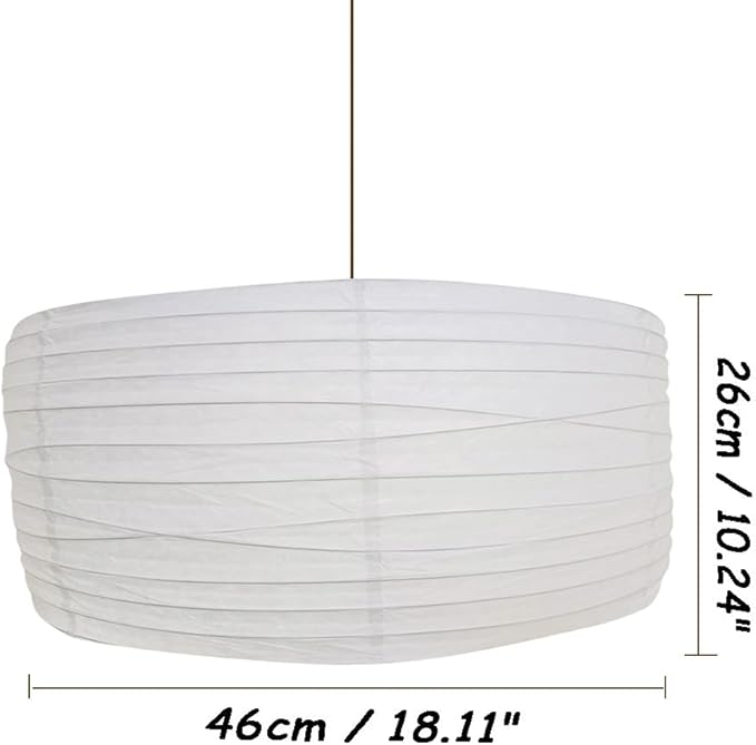Lamp Shades Paper Lanterns Shade 18.1" Chinese Lantern Lights Pendant Light White Japanese Cover (1, White)