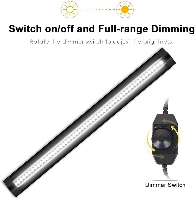 inShareplus 3 Pack 13 inch LED Under Cabinet Lighting, Dimmable, Natural White 4500K, CRI90+, 450Lumens, DC 12V Ultra Thin Under Counter Kitchen Lighting for Kitchen, Shelf, Cupboard, Black