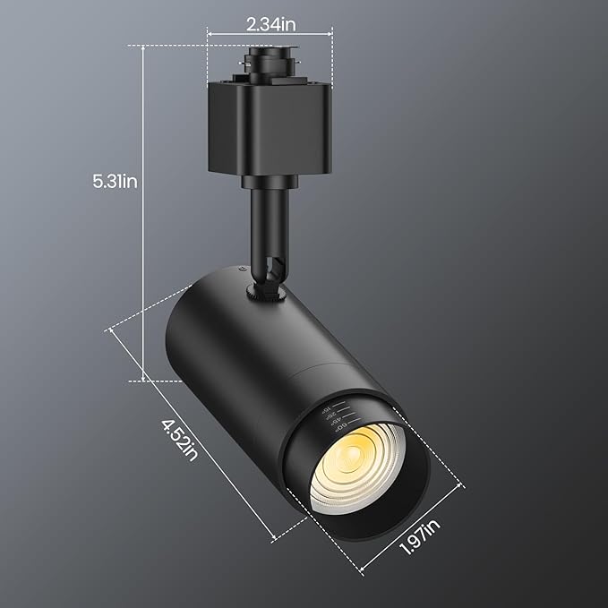 10W 5-Color Zoomable Track Lighting Heads H Type LED Track Lighting Heads Black Dimmable Bright Track Light Heads for Galleries 2700K 3000K 4000K 5000K 6000K Adjustable 15°- 60° CRI90+ 8 Pack