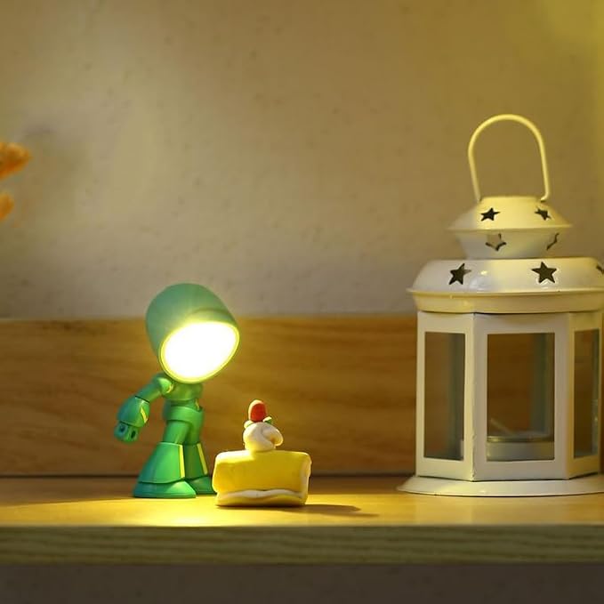 2Pcs Mini Night Light – Lonely Robot Design, LED Cartoon Cute Robot Light, Companion Table Light for Halloween, Christmas, Thanksgiving