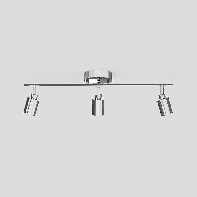Shura Chrome 3-Light Track Light with Rotatable Heads, Integrated LED Bulbs, 2 ft. Track Lighting Kit, 3000k, 1470 Lumens