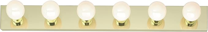 Nuvo SF77/190 36-Inch Six Light Vanity Strip, Polished Brass, 36" 6 light