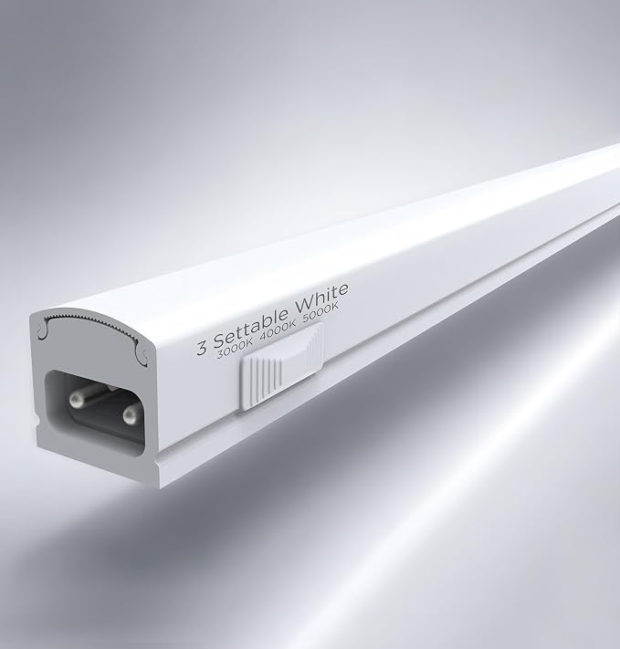 Under Cabinet Lighting Plug in, Dimmable 3CCT 3000/4000/5000K AC120V Super Bright Ultra Slim Linkable LED Counter Lights for Kitchen, Shelf, Closet, Cupboard, White (1, 10 Inch)